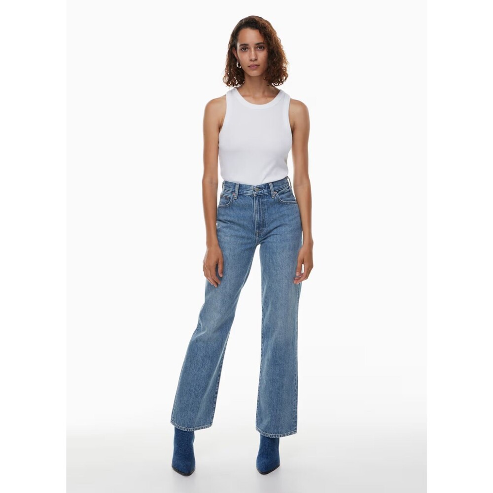 Aritzia Denim Forum The Farrah Hi Rise Wide Leg Jeans Womens 26 100% Cotton $110